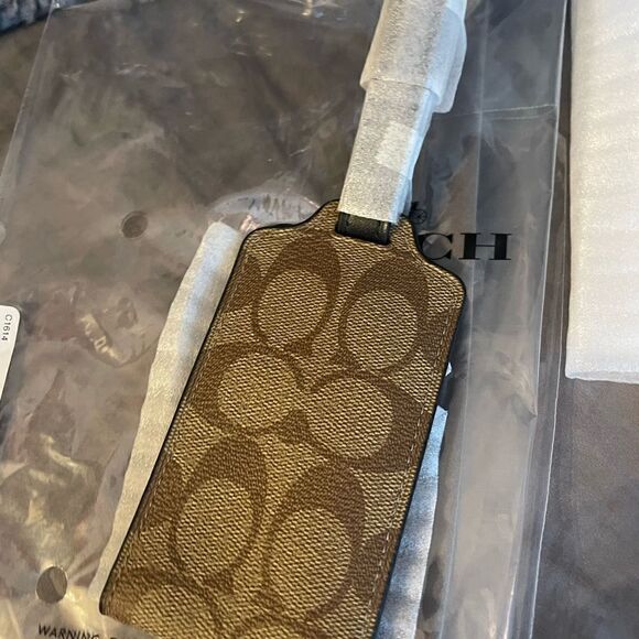 Coach Signature jacquard c’s luggage tag khaki - Picture 4 of 4